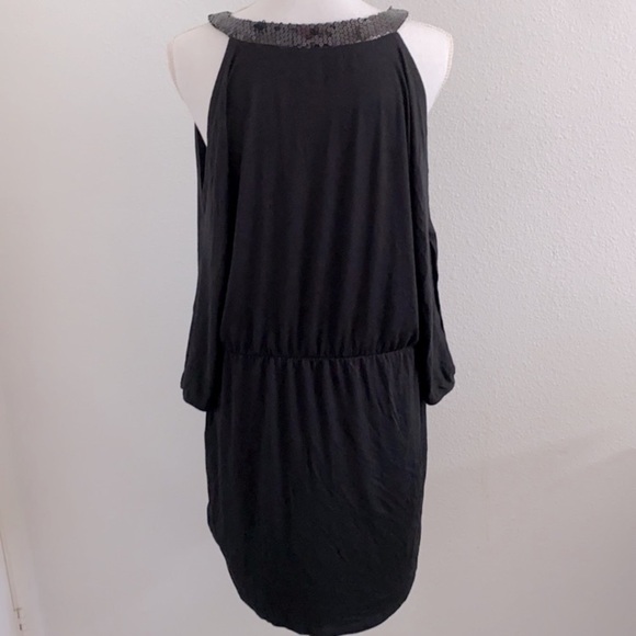 Guess Black Open Sleeved Mini Dress w/ Sequined Neckline Size XS - Picture 1 of 3